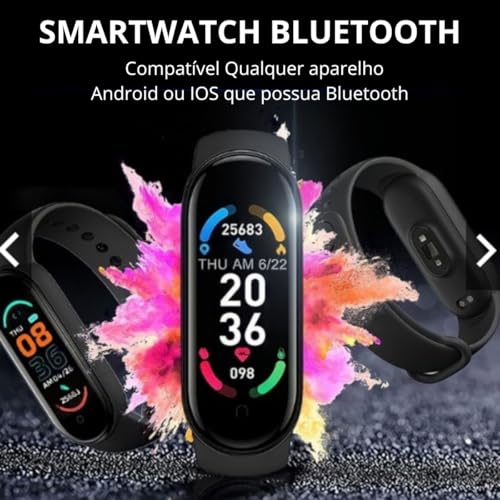 Relógio Inteligente Smartwatch Tela Full Touch Bateria Dura 7 Dias, Batimentos, Pressão Arterial, Ca
