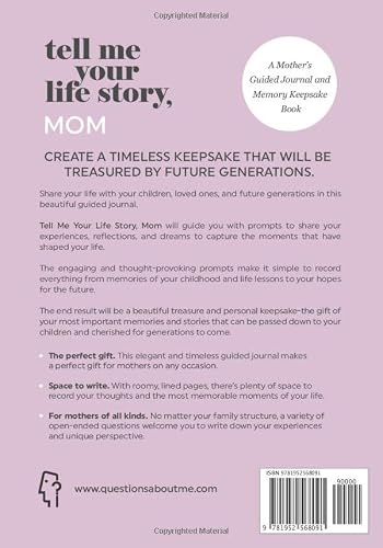 Tell Me Your Life Story, Mom: A Mother’s Guided Journal And Memory Keepsake Book (Tell Me Your Life Story® Series Books) #TOP1