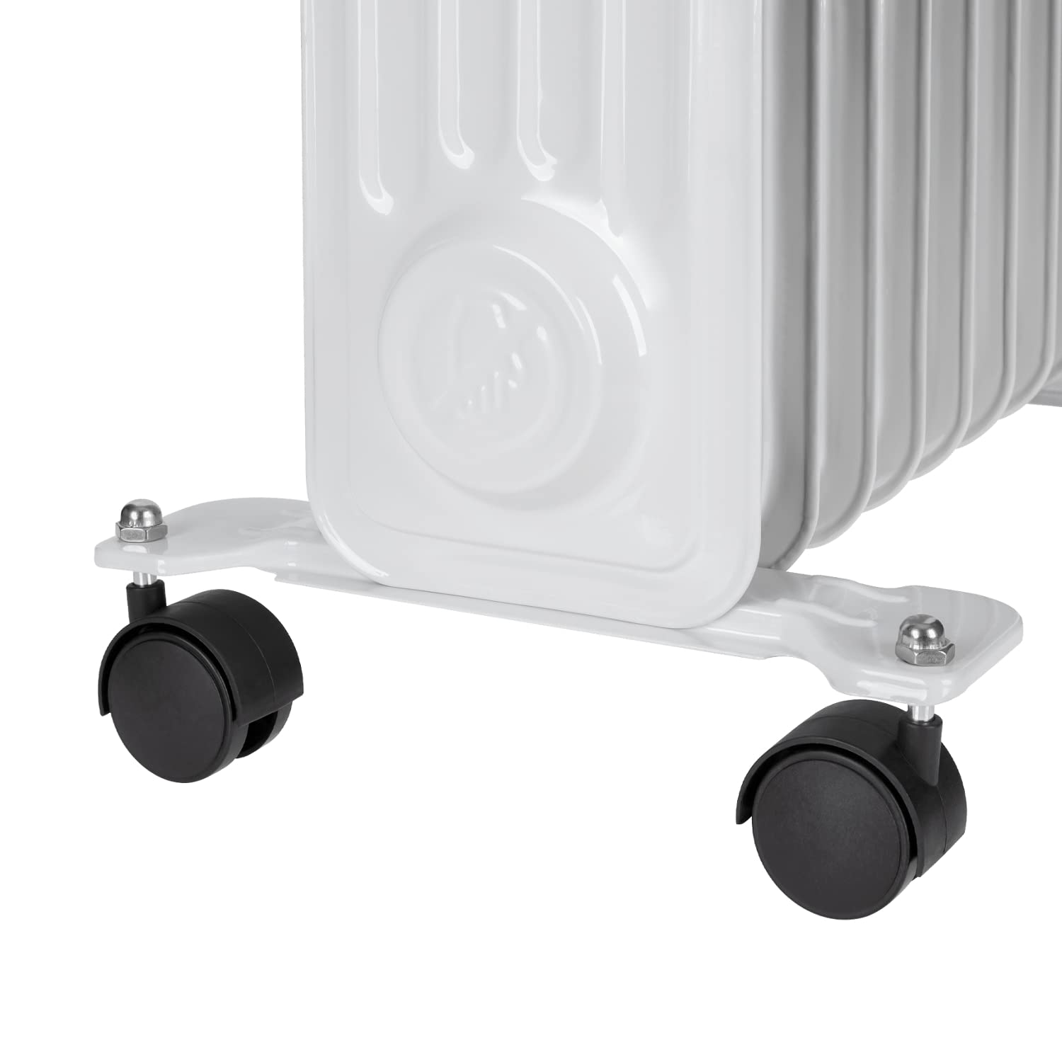 Teesa TSA8049 elektryczny grzejnik olejowy 2500 W (11 żeber), grzejnik z termostatem, 3 stopnie ogrzewania, na 4 kółkach, biały