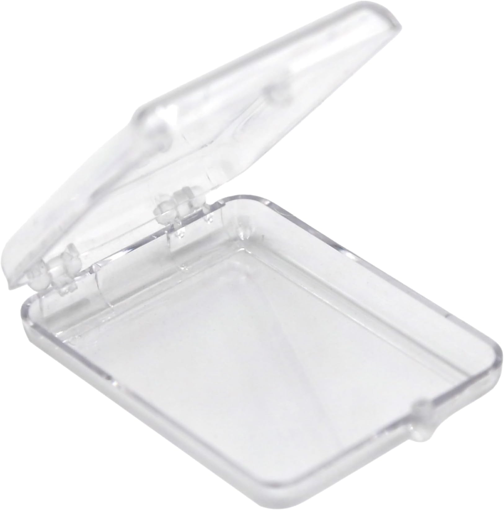 50 Clear Hard Plastic Boxes with Hinged Lids, 1 5/8"L x 2 1/8"W x 3/8"H, Made in USA, Small Acrylic Box, Storage Containers & Plastic Display Cases, Keepsake Box for Collectibles