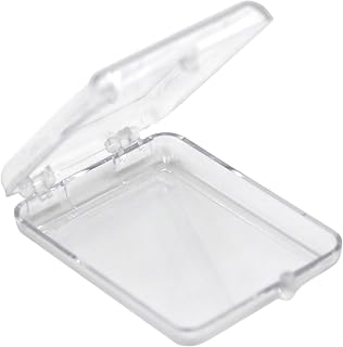 50 Clear Hard Plastic Boxes with Hinged Lids, 1 5/8"L x 2 1/8"W x 3/8"H, Made in USA, Small Acrylic Box, Storage Containers & Plastic Display Cases, Keepsake Box for Collectibles