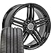 OE Wheels AU12 18 Inch Rims and Tires Fit RS6 Style 5x112 18x8 Gloss Black - Hollander 58840 - iMove Gen 2 AS 245/40-18 (Set of 4)