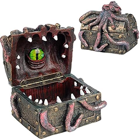 DND Mimic & Octopus Chest Box Medieval Resin Cthulhu Dice Storage Case Perfect for Dungeons and Dragons, Board Game, Tabletop RPG and Gaming Accessories Cover