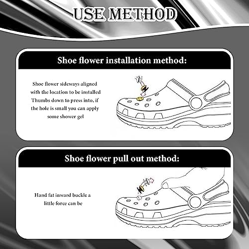 Shoe Charms for Clogs, 9pcs Silver Croc Pins Fashion Steampunk Croc Chain Metal Clog Sandals Decorations Shining Shoe Charms Accessories for Adult Women Teen Girls Birthday Christmas Party Gifts