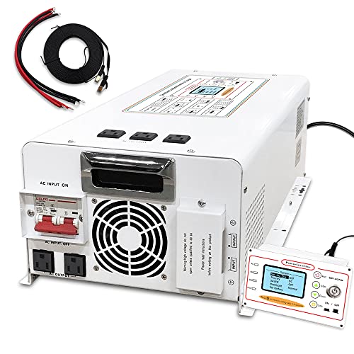 LVYUAN(リョクエン)UPS 無停電電源装置 低周波 5KW 24vインバータ 外部電源を接続可能 常時大容量 正弦波インバータ24V 5000W 最大 10000W DC24V(直流)AC100V(交流)変換 50HZ 60HZ / UPS 装置 / 70A 充電器 /太陽光発電 発電機 / 家庭用電源 AC コンセント×6 冷却ファン×2 リモコン機能 自動車 船 キッチンカー キャンピングカー 用品 停電の対策!【日本語説明書付き】