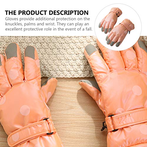 Wakauto Luvas de Motocicleta Laranja de Inverno para Mulheres Luvas Antiderrapantes de Ciclismo à Pr