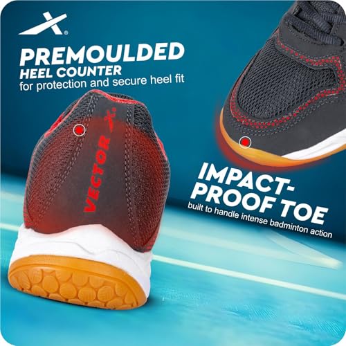 Image of Vector X Xplode 7.0 Badminton Shoes for Men| Non-Marking Shoe | EVA /Phylon Rubber Sole | Synthetic Upper | Anti Slip |Badminton| Table Tennis | Court Shoes