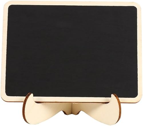 Miniatura 4 de Yosoo Pizarra rectangular con soporte de soporte, para boda, fiesta, números, tarjeta de lugar, 10 unidades