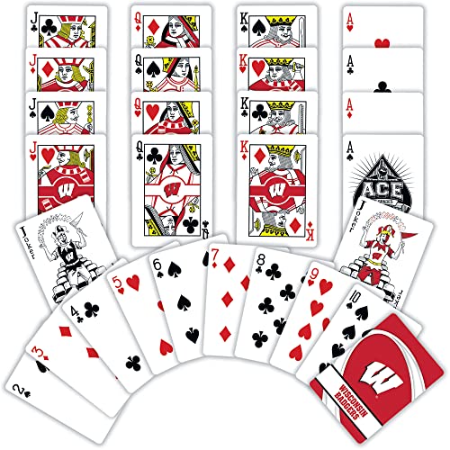 Image of MasterPieces Family Games - NCAA Wisconsin Badgers Playing Cards - Officially Licensed Playing Card Deck For Adults, Kids, And Family 2.5 inch x 3.5 inch