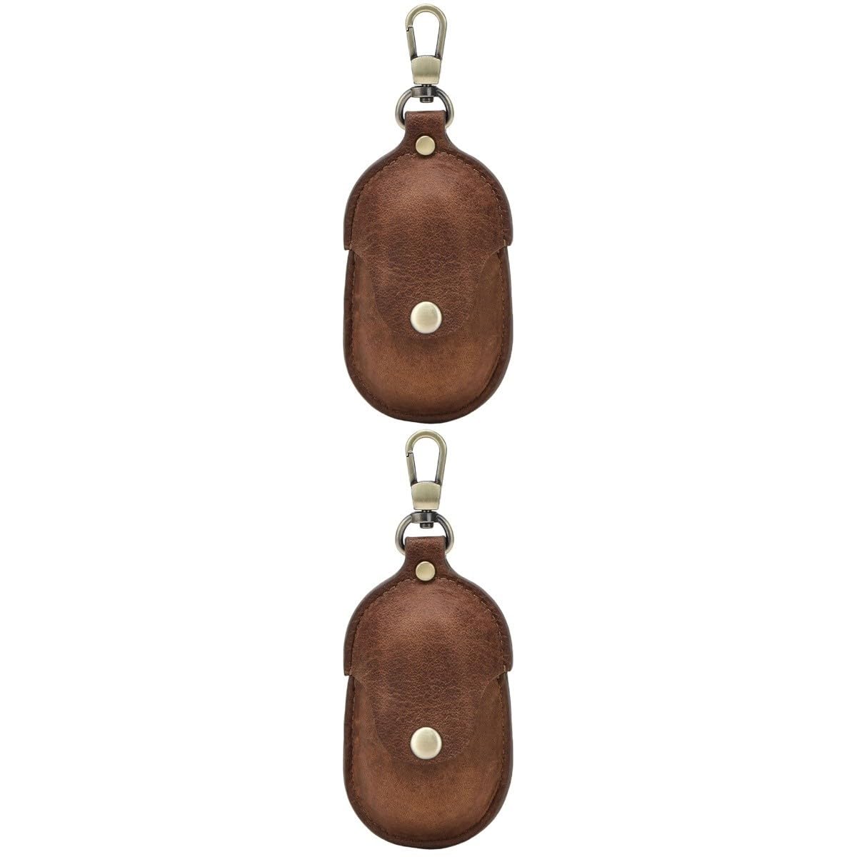 HEMOTON 2piezas Estuche De Cuero Genuino para Auriculares Inalámbricos Almacenamiento Portátil Protección y Diseño Elegante Marrón