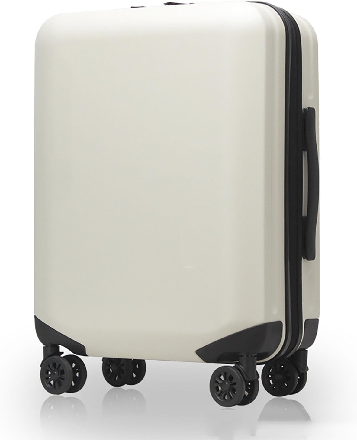 Lightweight Soft Shell Suitcase Luggage Checked in Trolley Medium 20'' Expandable Suitcases with Combination Lock 4 Dual Spinner Wheels Telescopic Handle,White,20