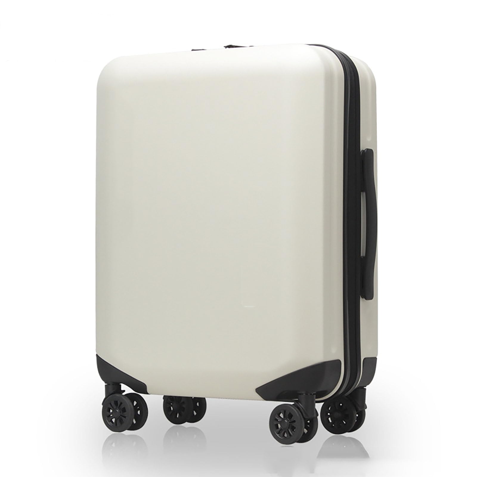 Lightweight Soft Shell Suitcase Luggage Checked in Trolley Medium 20'' Expandable Suitcases with Combination Lock 4 Dual Spinner Wheels Telescopic Handle,White,20