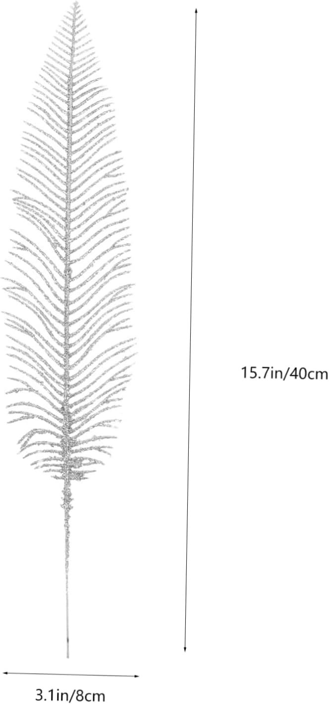 Homoyoyo 10pcs Glitter Leaves for Christmas Decor Artificial Floral Picks for Holiday Arrangements Foil Leaves for Wreaths Trees and Party Decorations