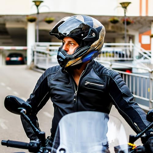 Auriculares inalámbricos de casco Cabilock ABS Blue para motoristas 5