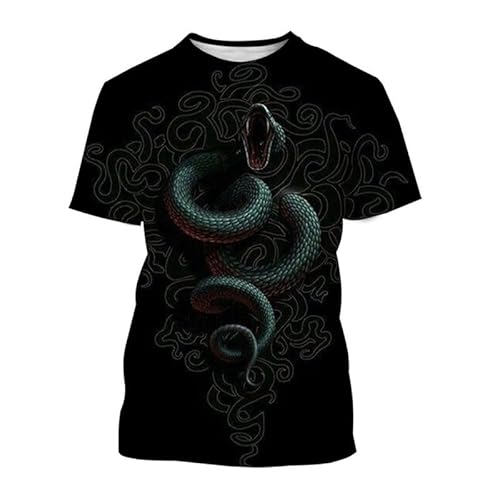 Animal Snake Stampa T-Shirt per Uomo Vintage Snake 3D Stampato T-Shirt Manica Corta Top Abbigliamento Sportivo