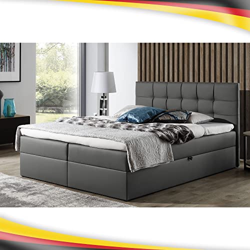 FURNISTAR Boxspringbett Doppelbett Leo - Bett mit Bonellmatratze, mit...