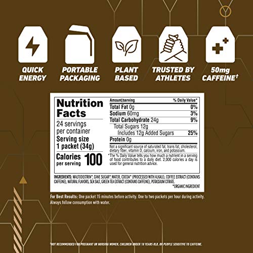 Clif Shot - Energy Gels - Mocha - Non-Gmo - 50 Mg Caffeine - Fast Carbs For Energy - High Performance & Endurance - Fast Fuel For Cycling And Running (1.2 Ounce Packet, 24 Count) #TOP4
