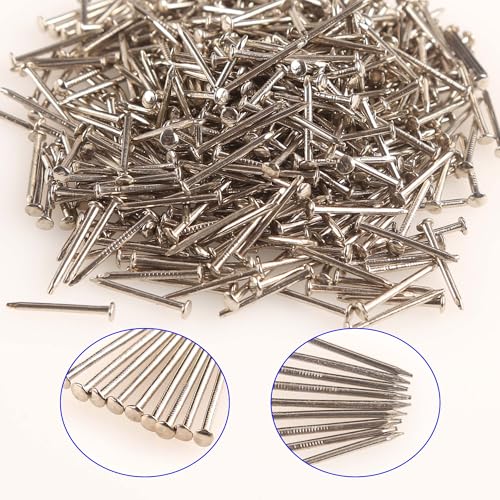 Image of newlng 500pcs Small Nail Round Head Tiny Nails String Art Nails Hand-Made Hardware Accessories Fasteners Mini Nail 1.5mm X 25mm /0.06 inchX1 inch(DXL) Silver