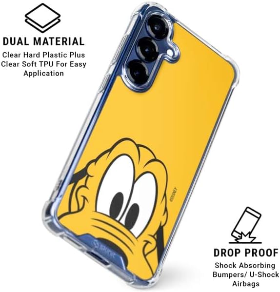 Skinit Clear Phone Case Compatible with Galaxy S25 - Officially Licensed Disney Friends Pluto Up Close Design