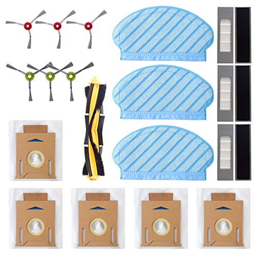 Rdutuok 18 Stück Filterbürste Wischtuch Staubsaugerbeute für Ecovacs Deebot Ozmo T8 T8+ T8 AIVI T8 MAX N8+ N8 Pro+ T9+Zubehör Ersatzteile Cover