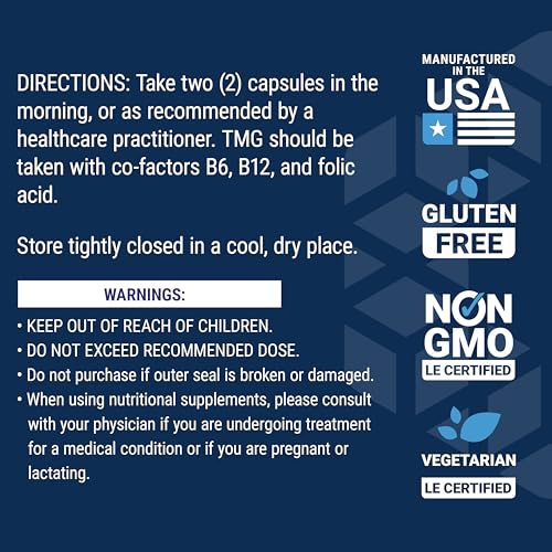 Life Extension TMG, trimethylglycine, Encourages Healthy homocysteine Levels, Non-GMO, Gluten-Free, Vegetarian, 60 Capsules - image 6