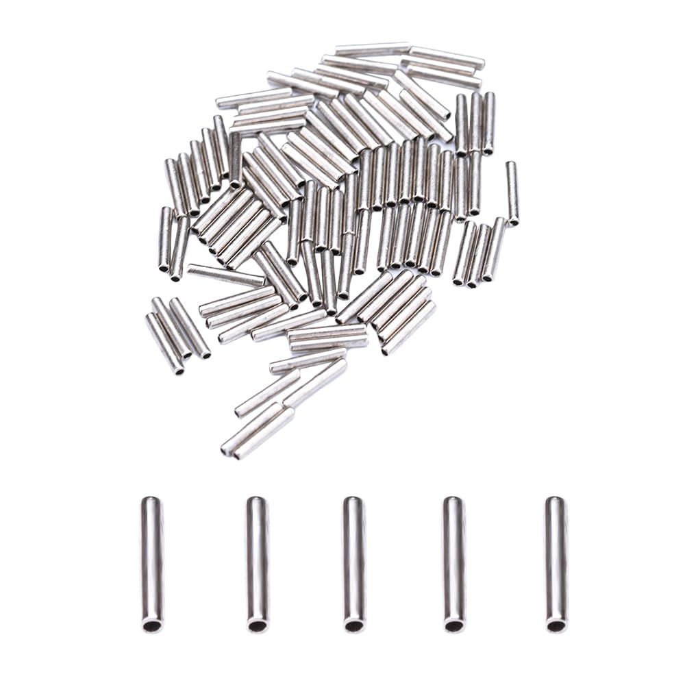 Vctitil 500 Pcs Fishing Crimp Sleeves,Single Barrel Copper Tubes Fishing Line Tube Connector Leader Rigging Tackle,Outer Diameter 1.0,1.2,1.4,1.6,1.8mm