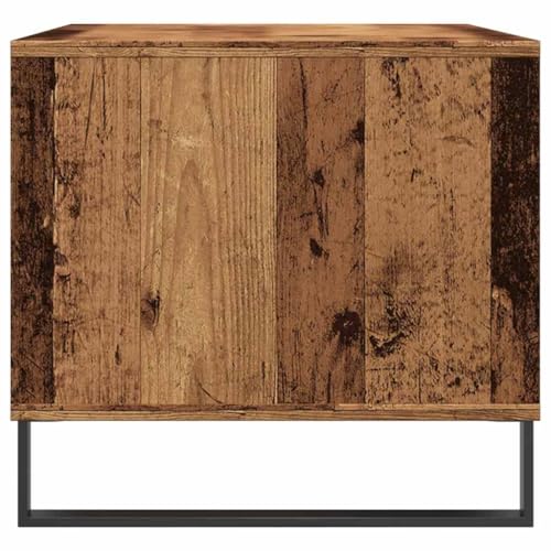 Table basse vieux bois 90x49x45cm rectangulaire design industriel - 6