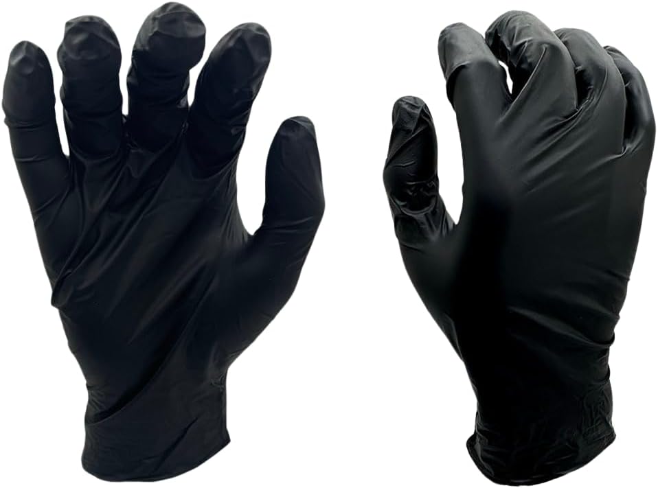 V900BPF Industrial Grade Black 5 Mil Disposable Nitrile Gloves, Food Safe,Powder-Free,Textured Fingertips-1000 ct. (1 Case)