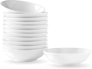 UIBFCWN 12 Pack Ceramic Dipping Bowls, 3 Inch Dipping Sauce Bowls/Dishes, 1.2 oz Soy Sauce Dish, Asian Dipping Dishes for Ketchup, BBQ, Side Dish, Sushi, Condiments, Appetizer