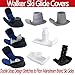 Vogana 2-Piece Walker Ski Glide Covers Easy-to-Remove Replacement Sliders Silent Indoor Sliders Glide Pads Grey