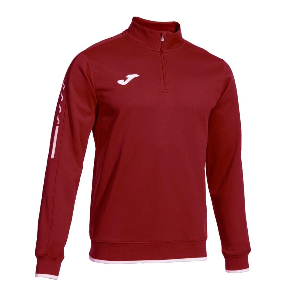 Joma Men's Half-Zip Sports Sweatshirt, XS-4XL, Thermal Fleece Lining and High Collar, Olimpiada Bordeaux