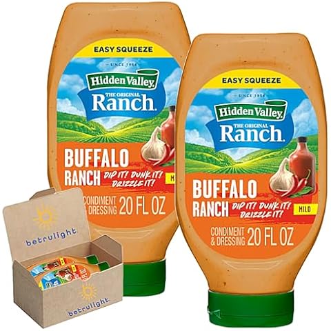 Buffalo Wild Wings Barbecue Sauces, Buffalo Ranch Great for Meat, Ribs, Rib, Chicken, Pork, Steak, Wings, Turkey | 20 Fl Oz Pack of 2 | Every Order is Elegantly Packaged in a Signature BETRULIGHT Branded Box! Cover