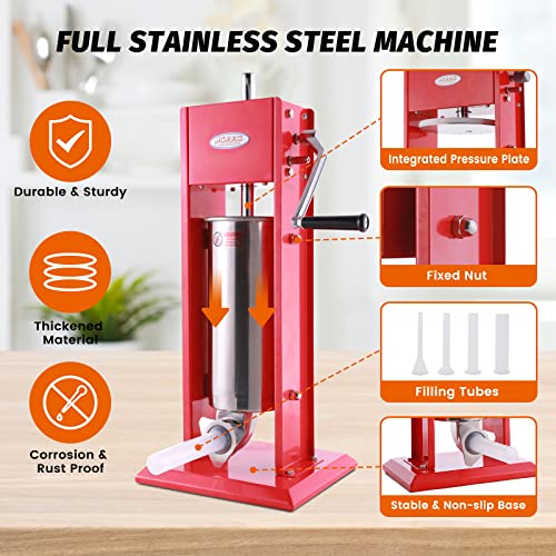 Hakka Sausage Stuffer 11 Lb/5 L Two Fill Rate Spray-Painted Steel Vertical 7-11 Lb Sausage Maker #TOP3