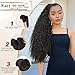 AISI BEAUTY 30 Inch Brown Highlights Ponytail Extension,Claw Clip Curly Ponytail Hair Extension for Women, Long Fluffy Synthetic Clip in Ponytail Hairpiece for Daily Use