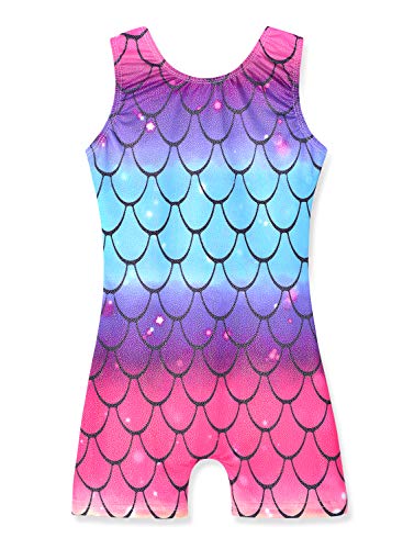 Image of HOZIY Girls Gymnastics Leotards for Kids Tumbling Outfits Biketard Sparkle Adorable Pattern