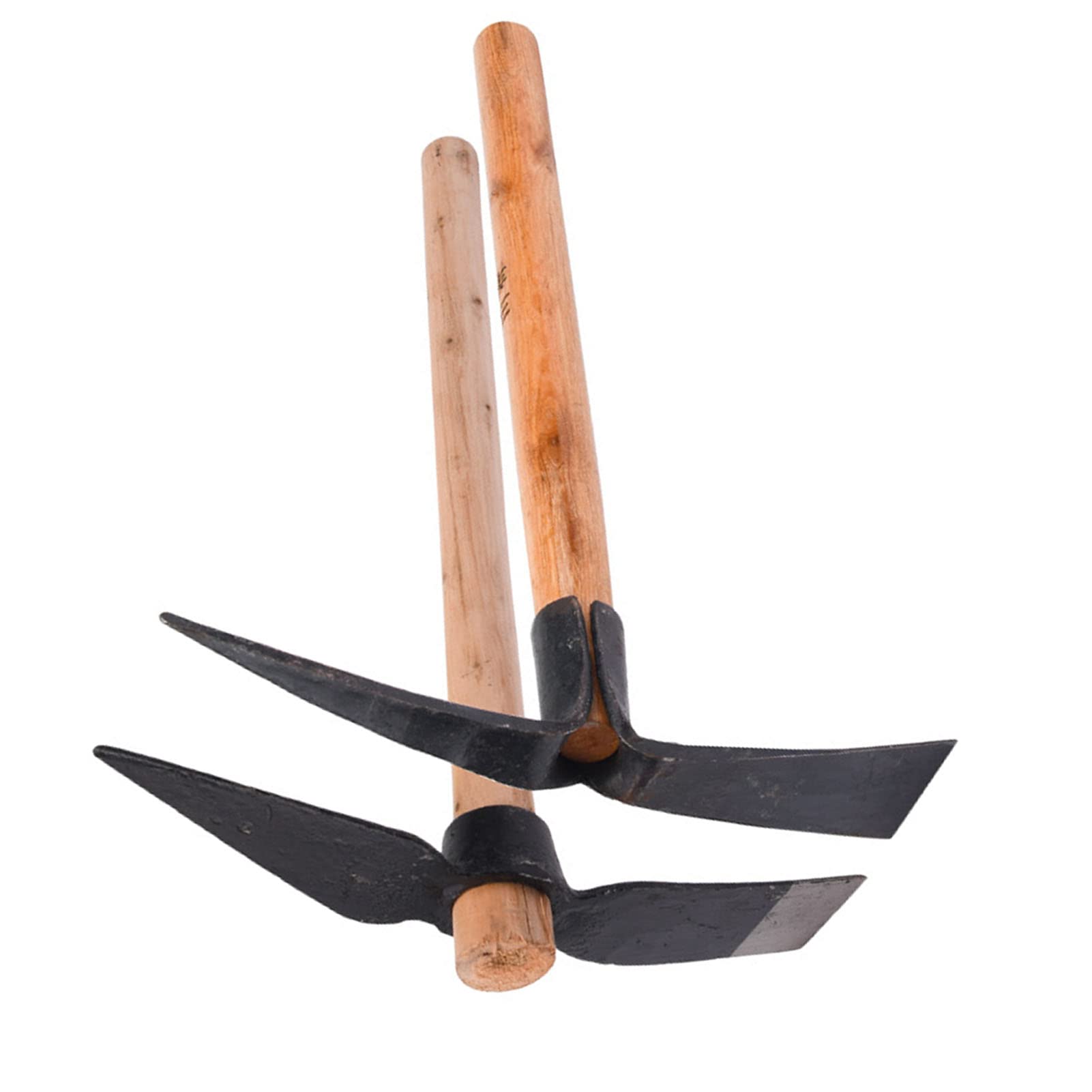 Tissting Pioche de Jardin avec Manche en Bois, 15,7 x 9,9 Pouces Pioche de Jardin en Acier à Haute Teneur en Carbone pour Creuser, Désherber, Semer, Retourner Le Sol