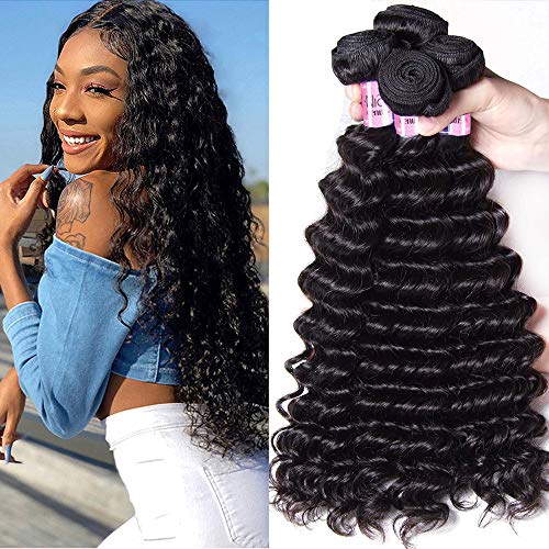 Unice UNICEPDW-04 Deep Wave Human Hair Weave 3 Bundles Peruvian Virgin Hair Human Hair Extensions cover