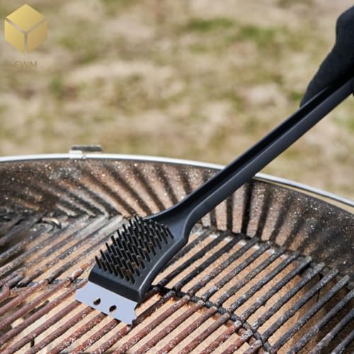 Kit 3 Escova De Aço Limpa Grelha Churrasqueira Com Raspador 2 em 1 BBQ Grill Limpeza Churrasco