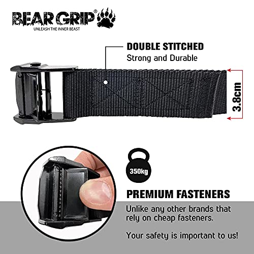 image for BEAR GRIP Wooden Gymnastic Rings Set, Adjustable Safety Straps + Lengt