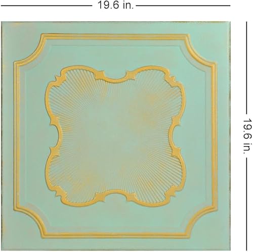 Miniatura 5 de A La Maison Ceilings R74 Coronado - Azulejo de techo de espuma (128 pies cuadradoscaja), paquete de 48, latón antiguo
