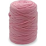 NOTIONSLAND 400 g T-Shirt-Garn, Strickgarn, Stoff, Häkelgarn für Taschen, Körbe, Decken, Heimdekoration – rosa einfarbige Garne