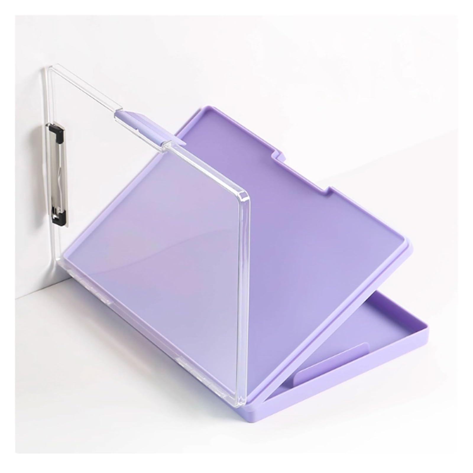Teczki plastikowe, Duża, wielofunkcyjna, wielokolorowa teczka z tworzywa sztucznego A4, zawieszana na notes(Purple)