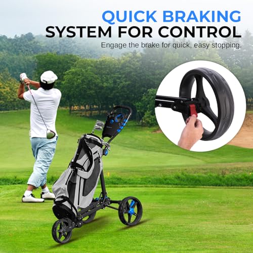Carrito de golf plegable ligero con 3 ruedas miniatura 6
