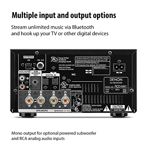 Denon DM41SBK D-M41 Home Theater Mini Amplifier And Bookshelf Speaker Pair - Compact Hifi Stereo System thumb #5