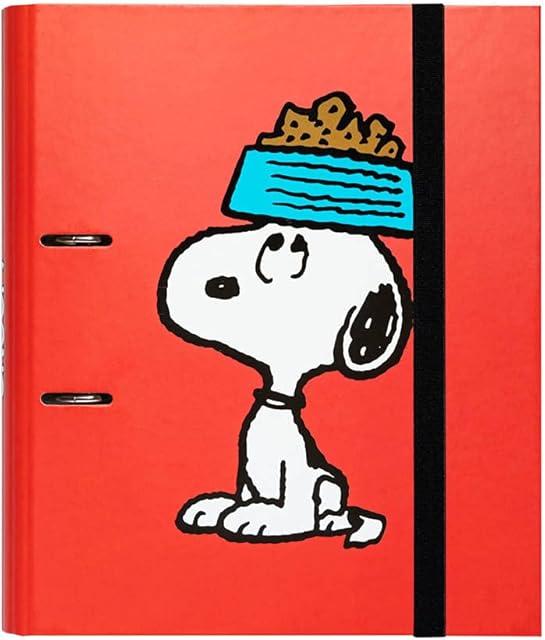 Official Snoopy 2 Ring Binder - Premium A4 Folders Ring Binder - 10.6 x 12.6 inches / 27 x 32 cm - Ring Binder A4 - A4 Ringbinder - A4 Files 2 Ring Binder - Snoopy Gifts