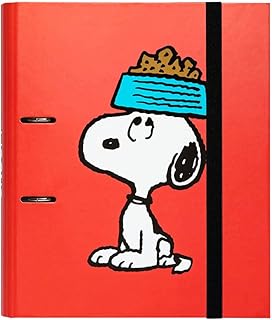 Grupo Erik Snoopy 2 Ring Binder - Premium A4 Folders Ring Binder - 10.6 x 12.6 Inch / 27 x 32 cm - Ring Binder A4 - A4 Ringbinder - A4 Files 2 Ring Binder - Snoopy Gifts