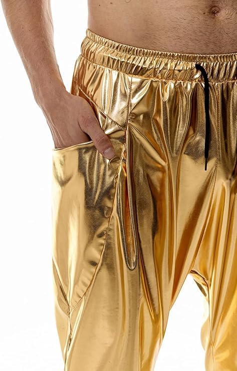 Colorful House Men's Disco Pants 70's & 80's Dance Floor Rave Party Trousers Shiny Vintage Cosplay Trousers - Image 5