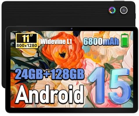 （17:30時点） タブレット - HiGrace 10.95インチ タブレット Android15 Wi-Fi6モデル 24GB+128GB+1TB TF拡張 8コアCPU 1280*800 IPS画面 6800mAh 5MP+8MP/BT5.3/WIFI6/GMS/Widevine L1対応 Type-C RGBライト 無線投影 顔認識 日本語説明書