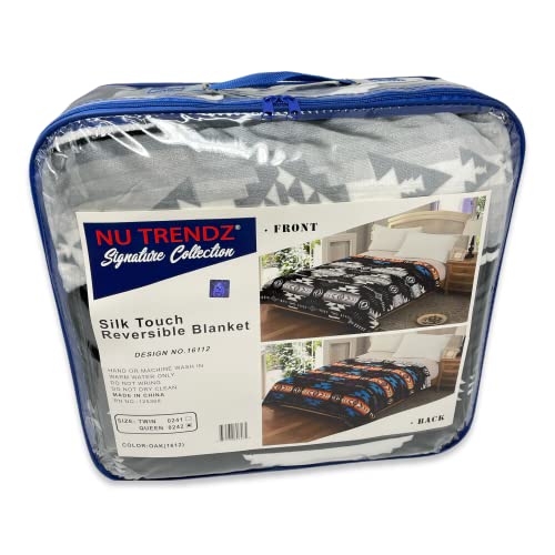 Svt, Nu Trendz Southwest Design Navajo Print Queen Size Reversible Black - Grey #TOP5