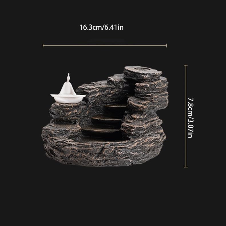 Incense Holder Incense Burner Incense Waterfall Creative Backflow Incense Burner Tea Ceremony Study Zen Ornamental Incense Burner Tower Incense Burner Resin Home Incense Ornaments Backflow Incense Bur